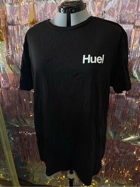 HUEL Black Short Sleeve Tee with White Logo